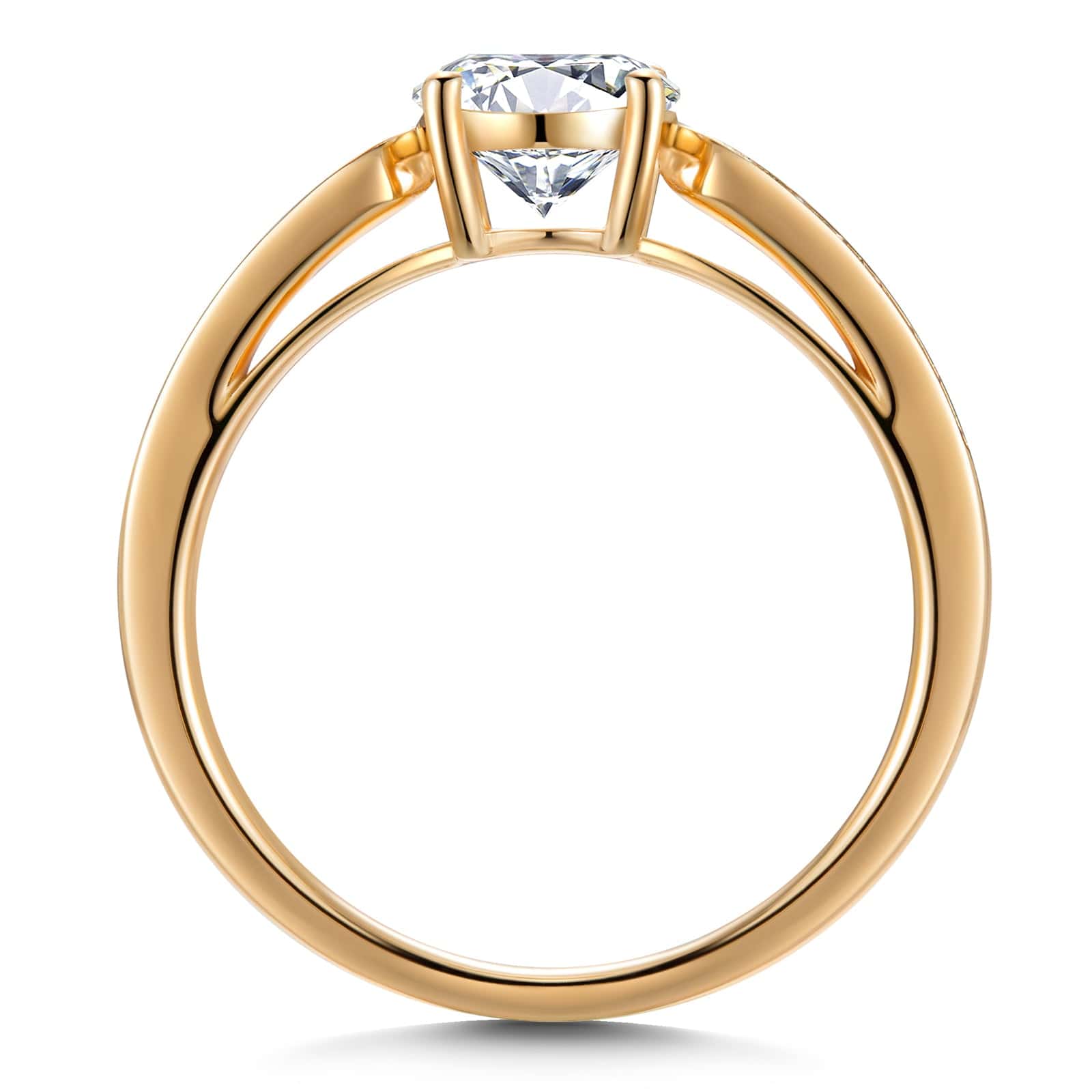 GENUINE LOVE Pave Engagement Ring - 1.00 Carat 18K Yellow Gold with a Round Brillant Cut Lab-Grown Diamond