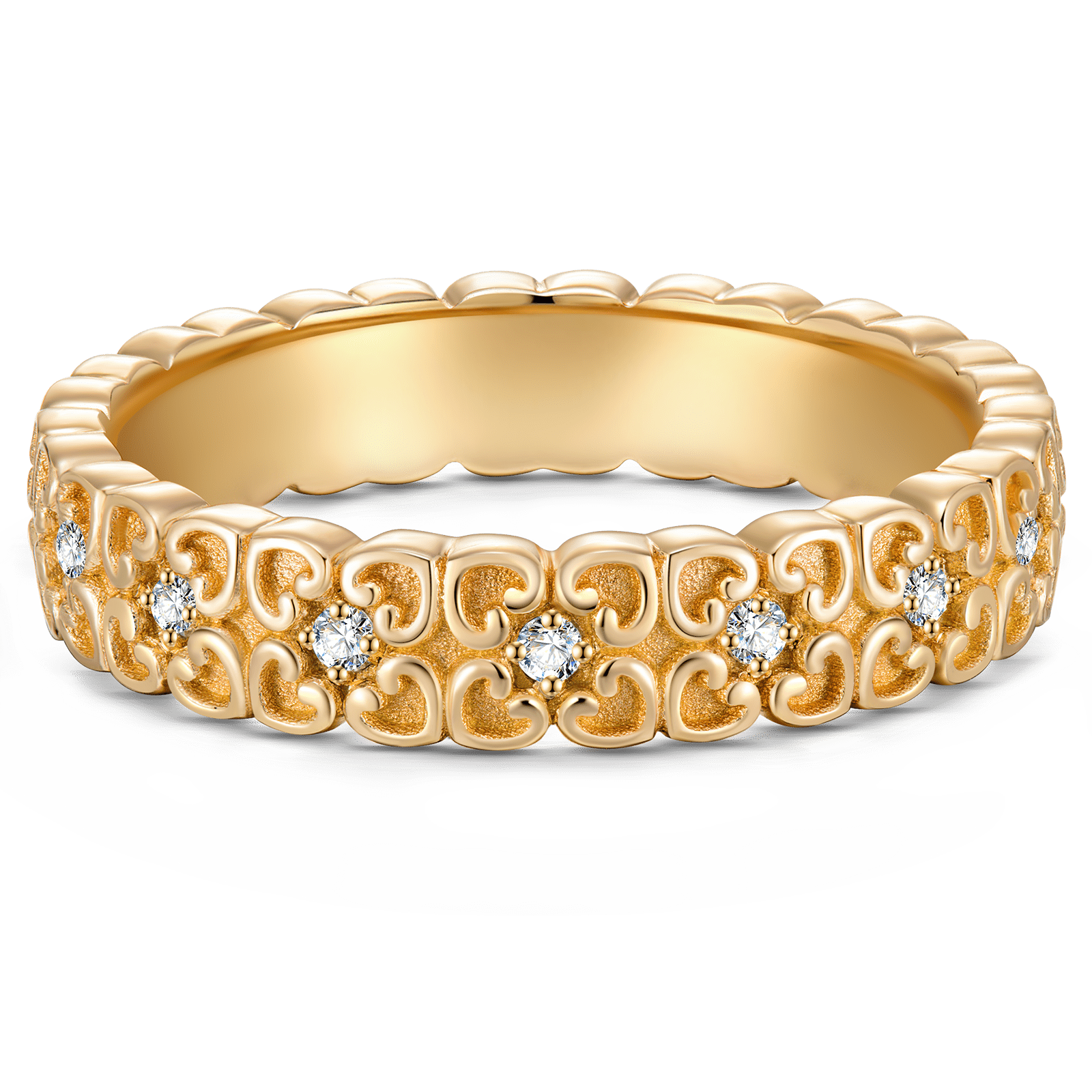 The Destiny Eternity Bands Wedding Ring - 0.208 Carat 10K Yellow Gold with Round Brillant Cut Lab-Grown Diamond