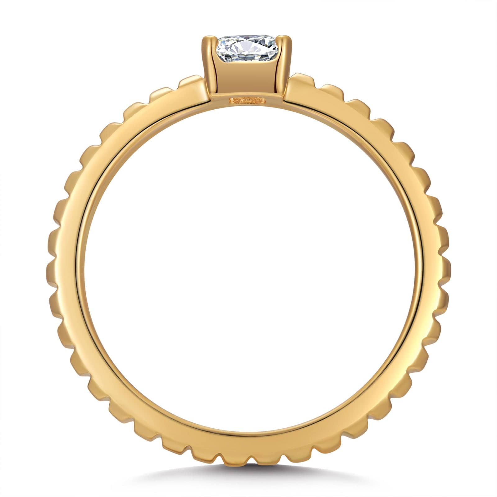 The Destiny Solitaire Engagement Ring - 1.02 Carat 10K Yellow Gold with a Emerald Cut Lab-Grown Diamond