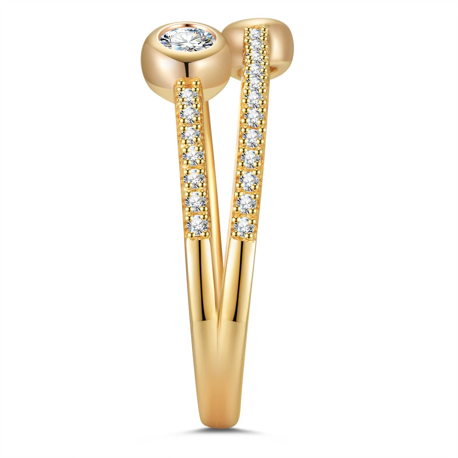 GENUINE LOVE Half-Eternity Wedding Ring - 0.402 Carat 14K Yellow Gold with Round Brillant Cut Lab-Grown Diamond