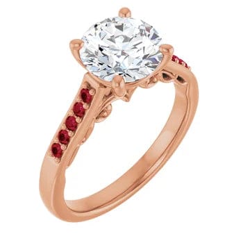 Crimson Pave Engagement Ring