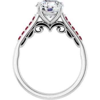 Crimson Pave Engagement Ring