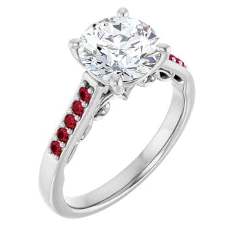 Crimson Pave Engagement Ring