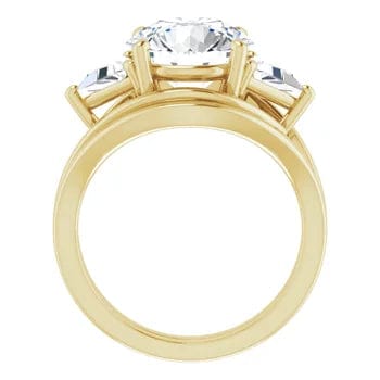 Golden Trio Solitaire Ring