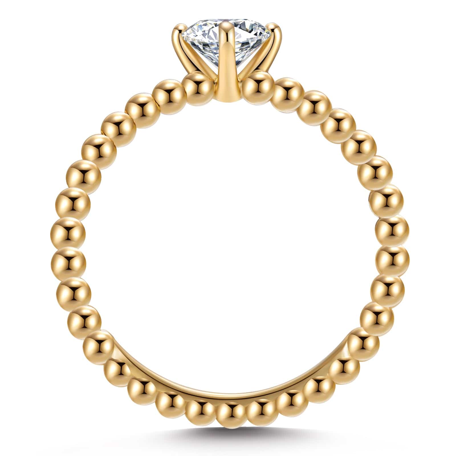 GENUINE LOVE Solitaire Engagement Ring - 0.50 Carat 10K Yellow Gold with a Round Brillant Cut Lab-Grown Diamond