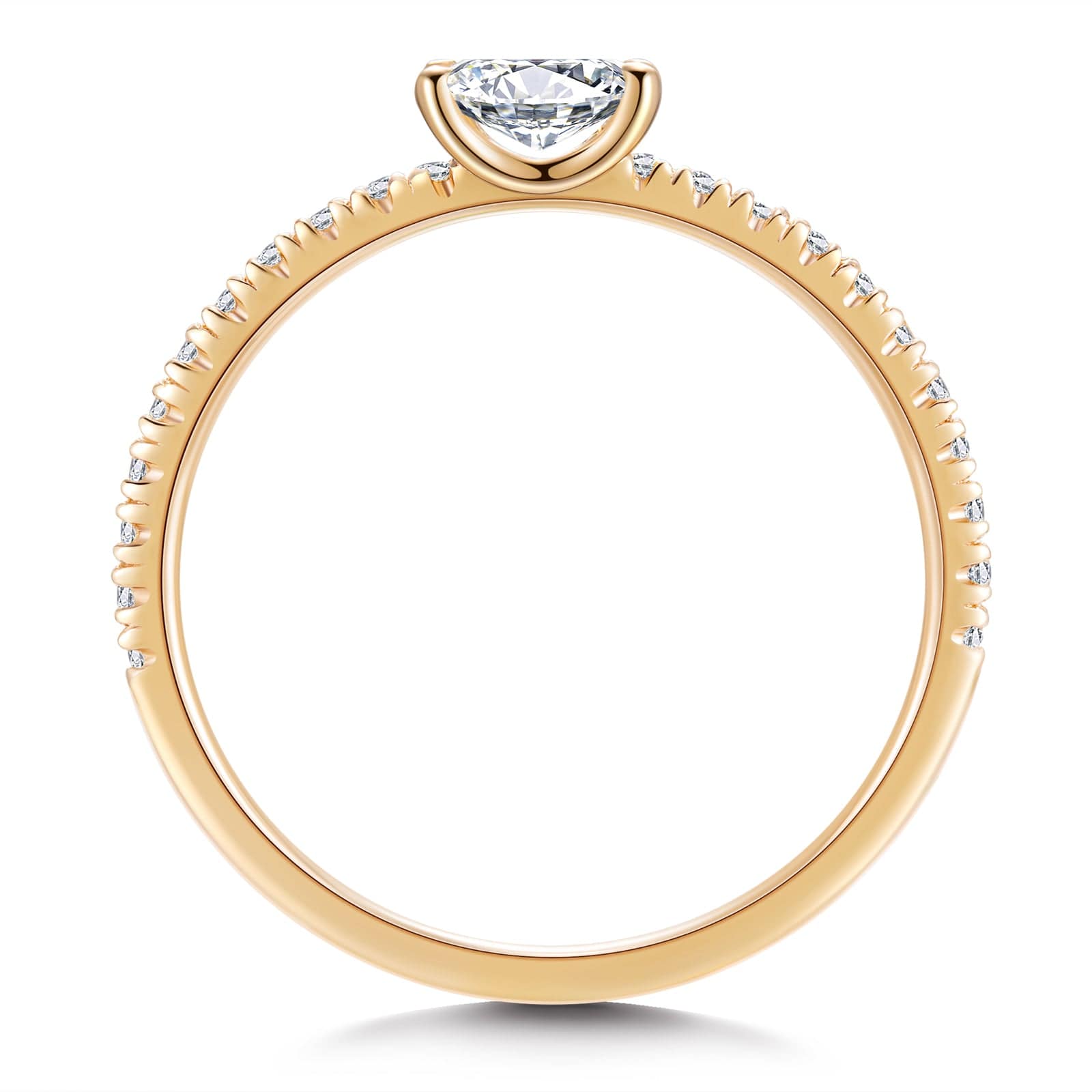 GENUINE LOVE Pave Engagement Ring - 0.50 Carat 10K Yellow Gold with a Radiant Cut Lab-Grown Diamond