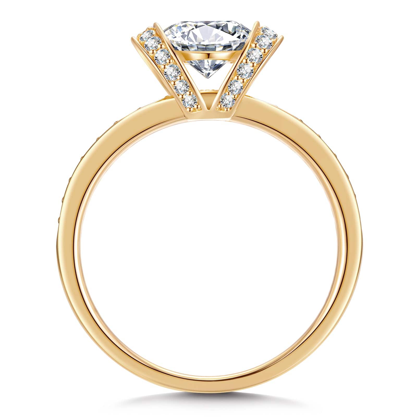 GENUINE LOVE Halo Engagement Ring - 1.00 Carat 14K Yellow Gold with a Round Brillant Cut Lab-Grown Diamond
