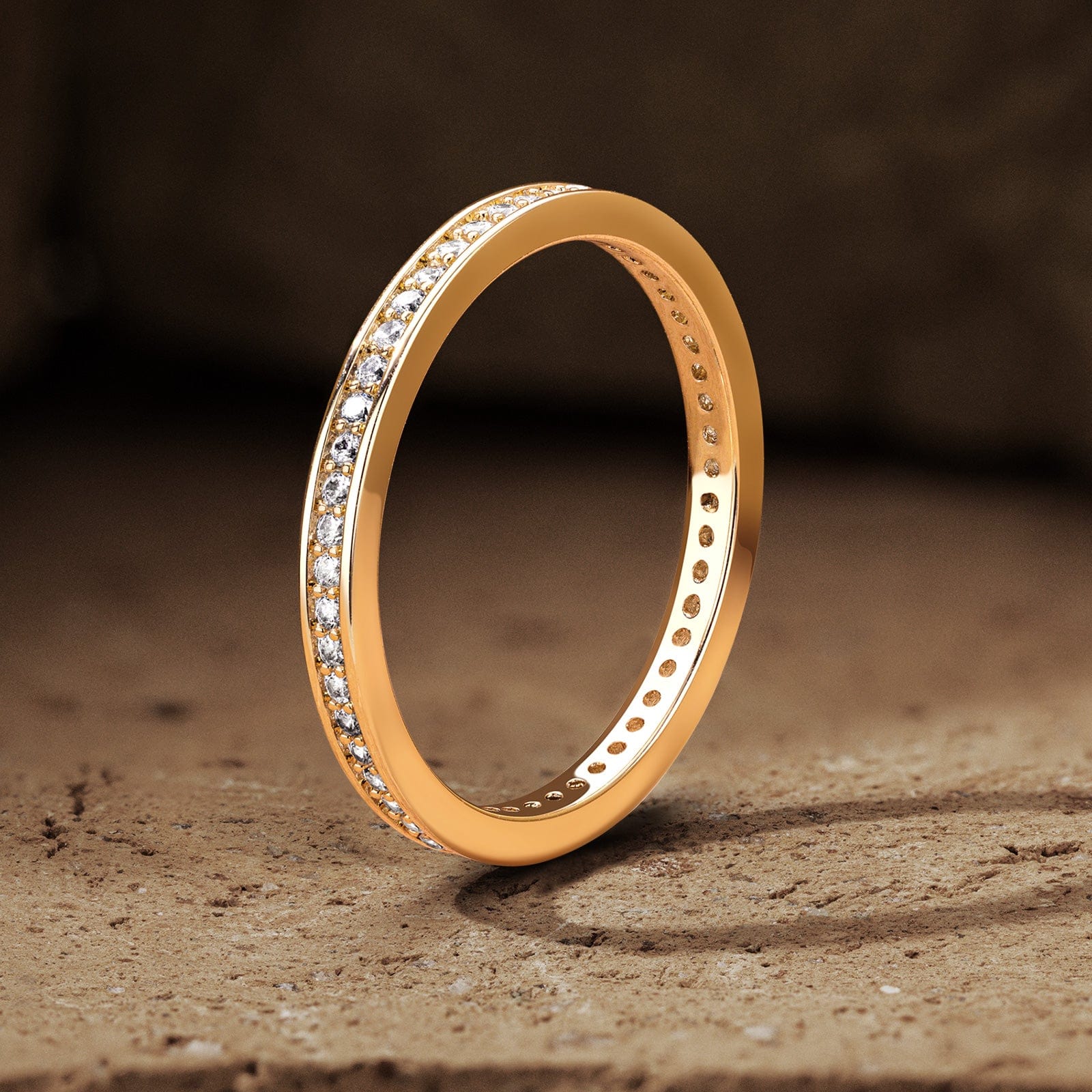 GENUINE LOVE Eternity Bands Wedding Ring - 0.294 Carat 14K Yellow Gold with Round Brillant Cut Lab-Grown Diamond