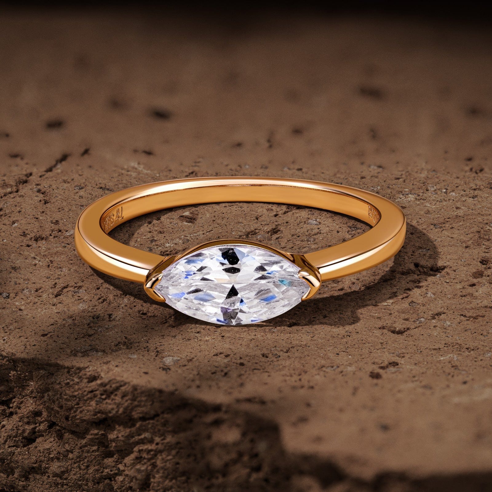 GENUINE LOVE Solitaire Engagement Ring - 1.01 Carat 14K Yellow Gold with a Marquise Brilliant Cut Lab-Grown Diamond