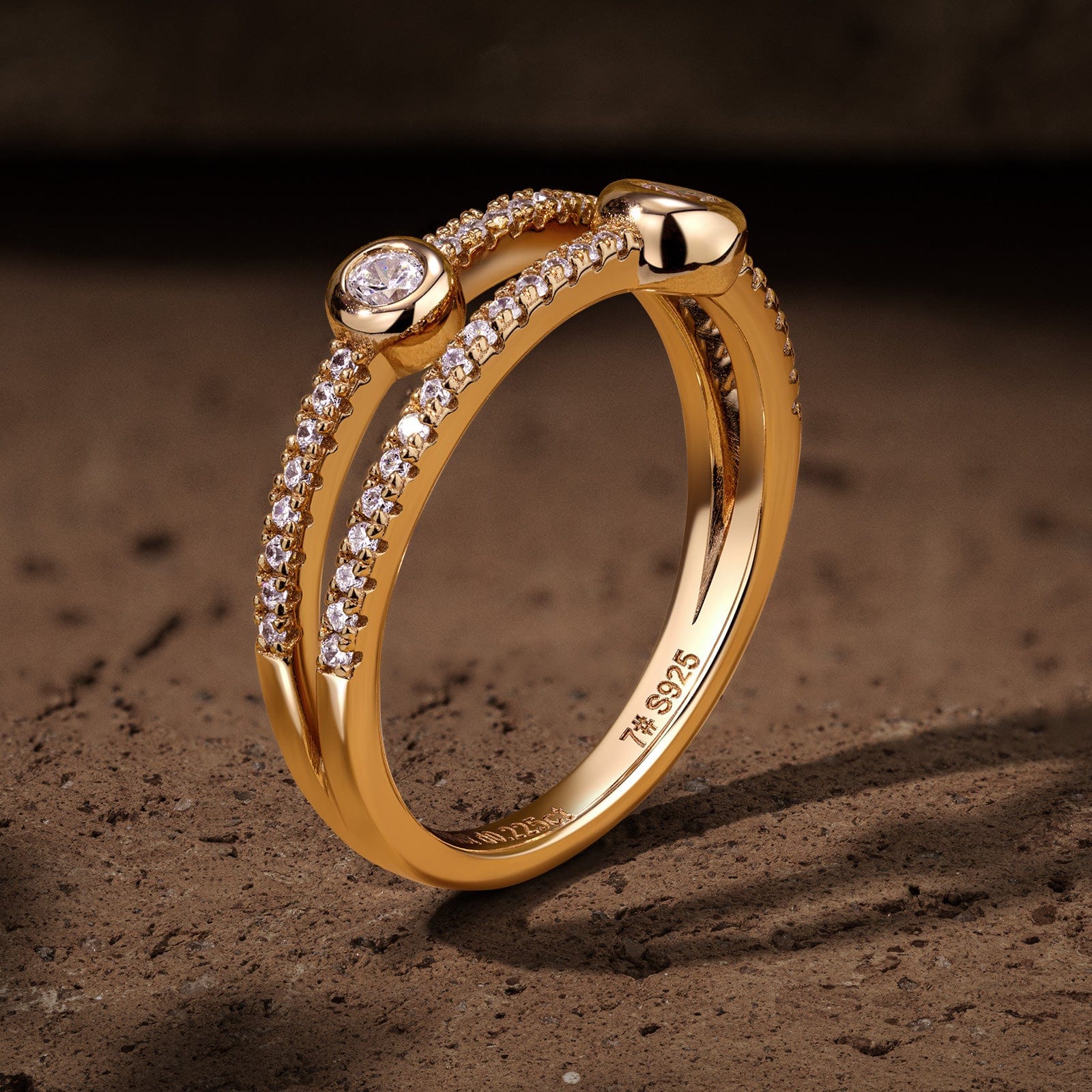 GENUINE LOVE Half-Eternity Wedding Ring - 0.402 Carat 10K Yellow Gold with Round Brillant Cut Lab-Grown Diamond