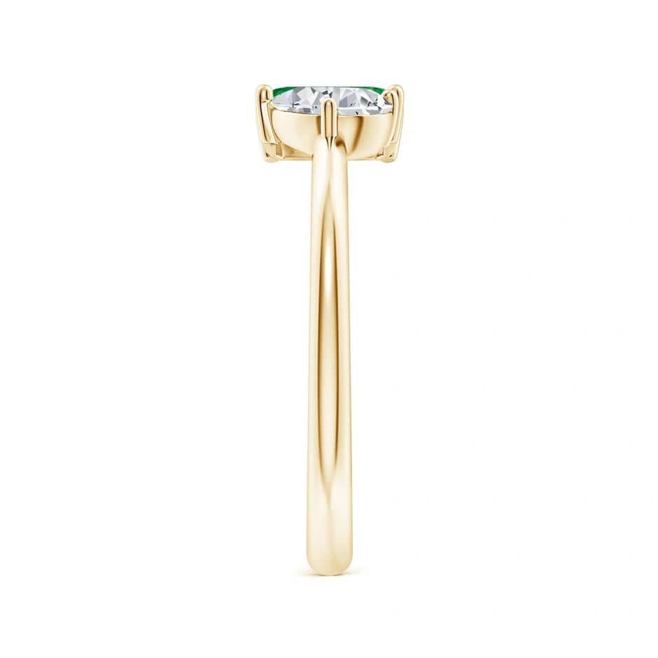 Lab-Grown Emerald-Cut Emerald - Two Stone Classic Engagement Ring 14K Yellow Gold