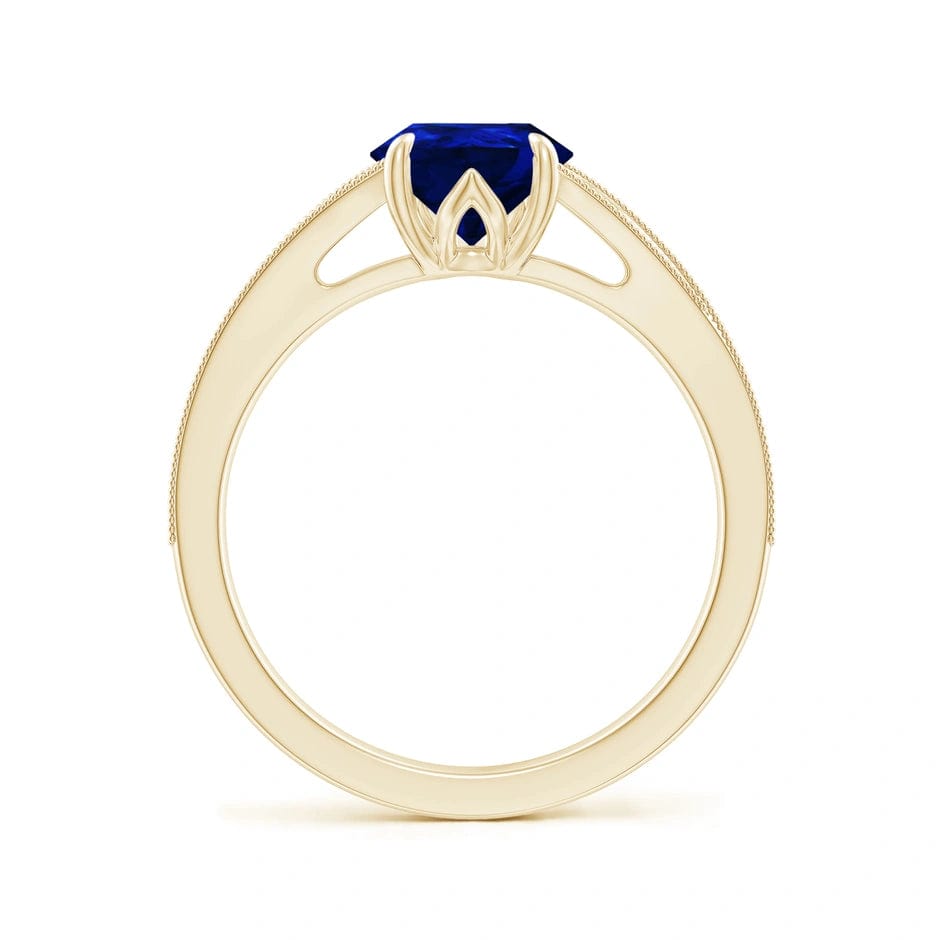 Lab-Grown Pear Brilliant Cut Sapphire - Pave Classic Engagement Ring 14K Yellow Gold