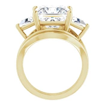 Golden Trio Solitaire Ring